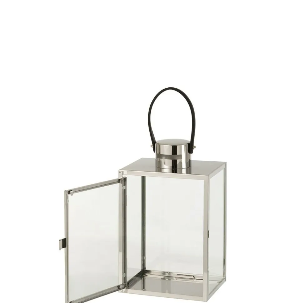 JOLIPA - Lanterne rectangulaire metal/verre argent