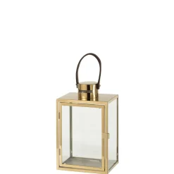 JOLIPA - Lanterne rectangulaire metal/verre or