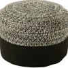JOLIPA - Pouf miami ligne extérieur en résine noir et blanc