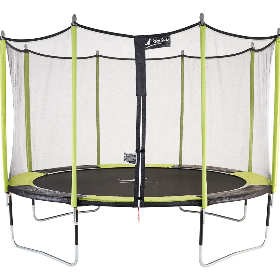 KANGUI - Kangui - trampoline de jardin 365 cm + filet de sécurité jumpi vert/noir 360