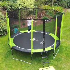 KANGUI - Kangui - trampoline de jardin 365 cm + filet de sécurité jumpi vert/noir 360