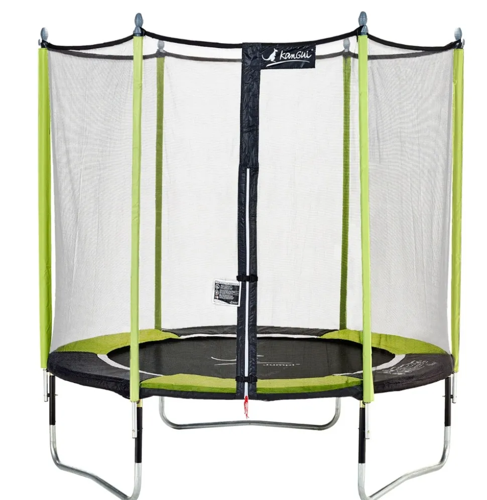 KANGUI - Kangui - trampoline de jardin 244 cm + filet de sécurité jumpi vert/noir 250