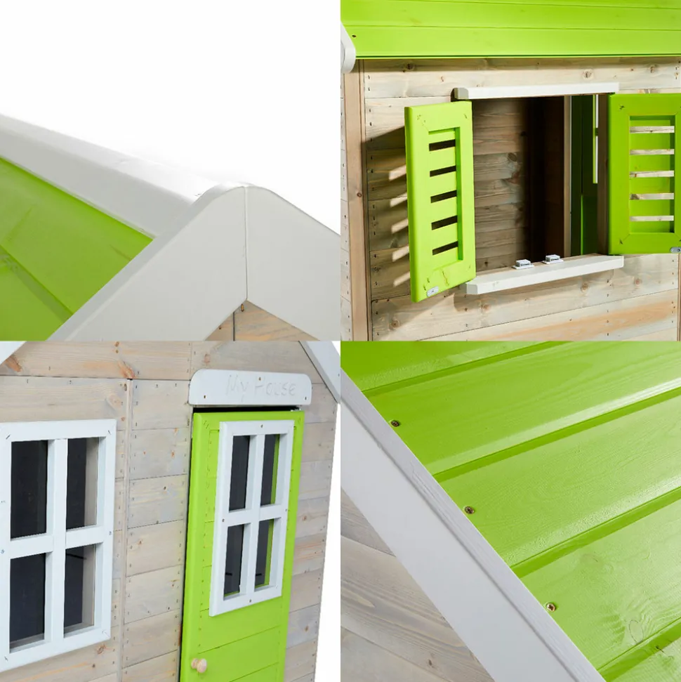 KANGUI - Maison de jardin enfant extérieur - cabane en bois avec plancher - toit étanche