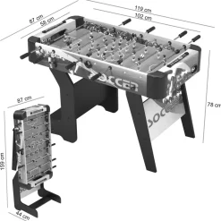 KANGUI - Table de baby foot d'intérieur pliable - 22 figurines | 3 balles inclues | 2 à 4