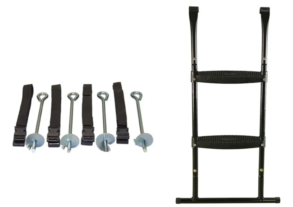 KANGUI - Trampoline de jardin rond 305 cm + filet de sécurité + échelle + kit ancrage | p