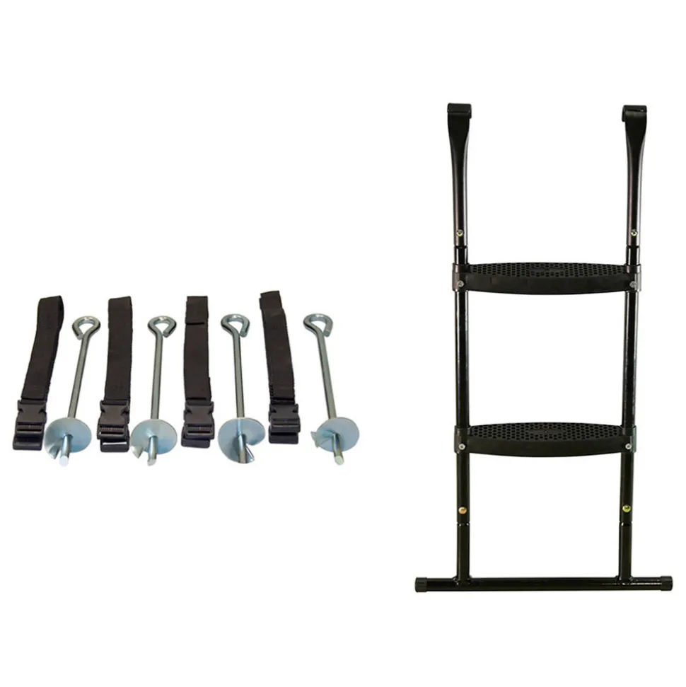 KANGUI - Trampoline de jardin 305 cm + filet de sécurité + échelle + kit d'ancrage jumpi