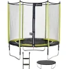 KANGUI - Trampoline de jardin 244 cm + filet de sécurité + échelle + bâche de protection