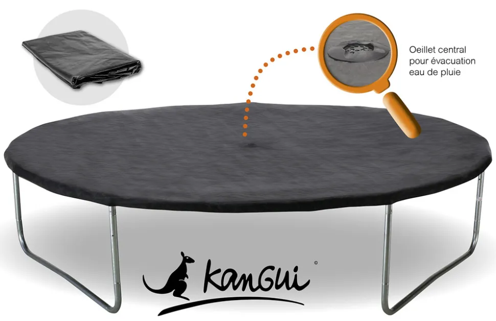 KANGUI - Trampoline de jardin 244 cm + filet de sécurité + échelle + bâche de protection