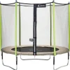 KANGUI - Trampoline de jardin 305 cm + filet de sécurité jumpi taupe/vert 300