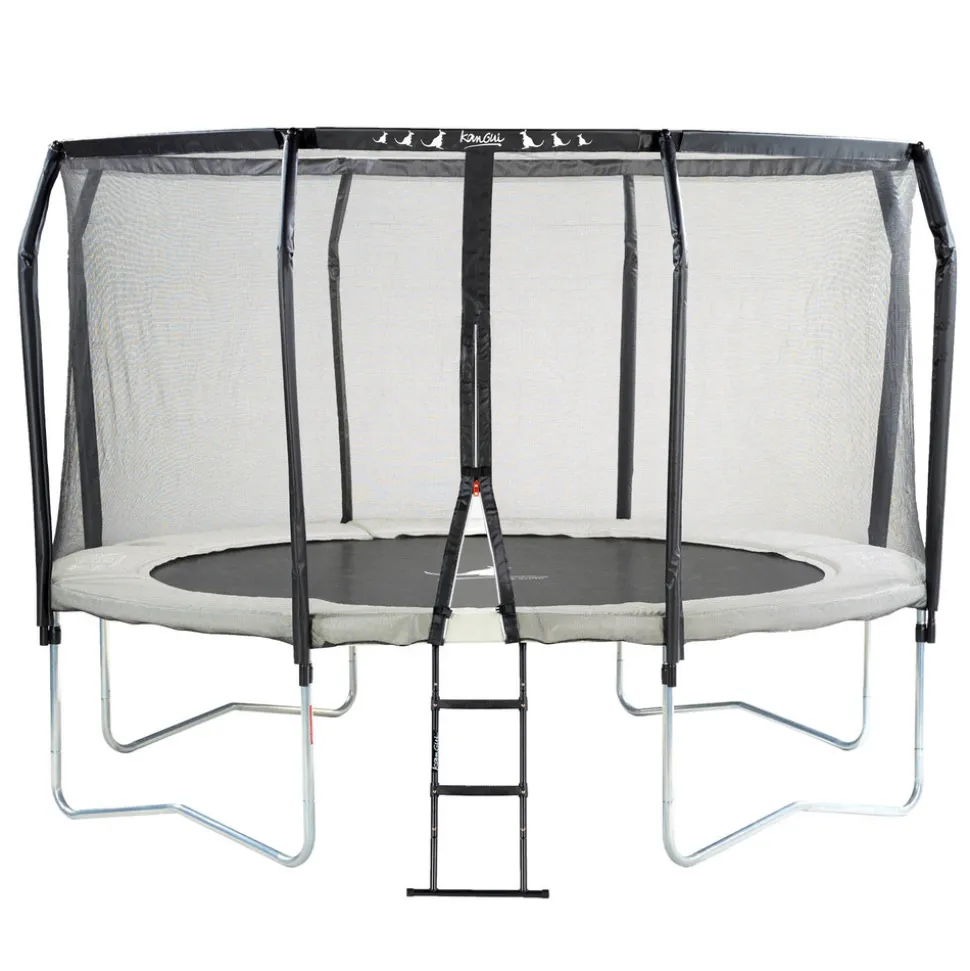 KANGUI - Trampoline de jardin rond ø366cm avec filet de sécurité + échelle - fabrication