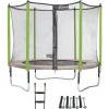 KANGUI - Trampoline de jardin 305 cm + filet de sécurité + échelle + kit d'ancrage jumpi