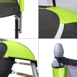 KANGUI - Trampoline de jardin 244 cm + filet de sécurité + échelle + bâche de protection