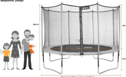 KANGUI - Trampoline de jardin 365 cm + filet de sécurité + échelle + kit d'ancrage jumpi