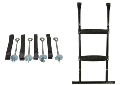 KANGUI - Trampoline de jardin rond 430 cm + filet de sécurité + échelle + kit ancrage | p