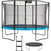 KANGUI - Trampoline de jardin rond 430 cm + filet de sécurité + échelle + bâche de protec