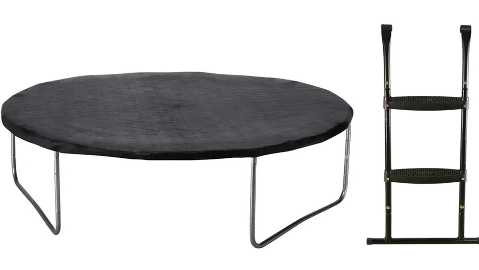 KANGUI - Trampoline de jardin 365 cm + filet de sécurité + échelle + bâche de protection