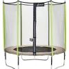 KANGUI - Trampoline de jardin 244 cm + filet de sécurité jumpi taupe/vert 250