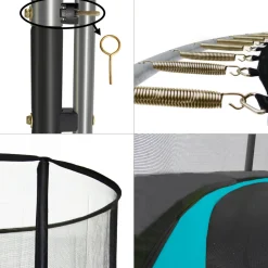 KANGUI - Trampoline de jardin rond 305 cm + filet de sécurité + échelle + kit ancrage | p