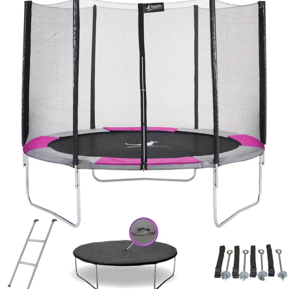 KANGUI - Trampoline rond ø300cm avec filet, échelle, bâche et kit ancrage - ralli 300