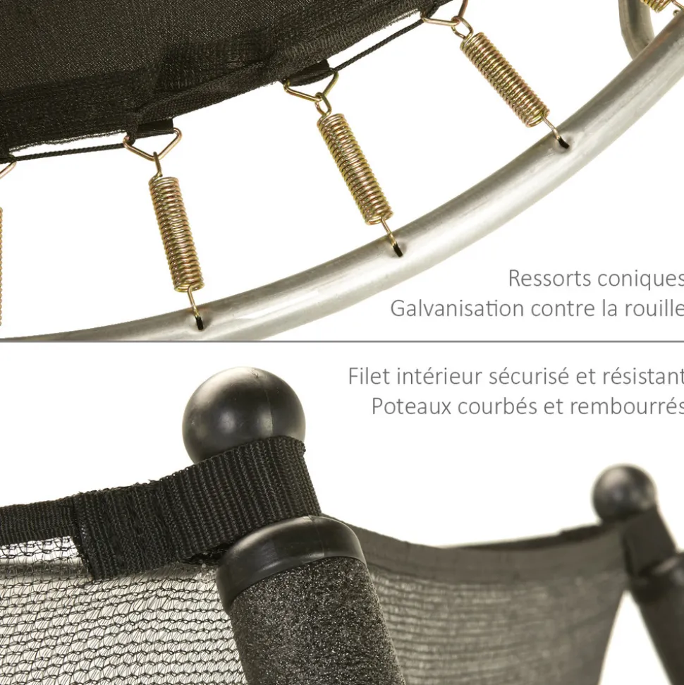 KANGUI - Trampoline rond ø180cm avec filet de sécurité intérieur - fpr 180