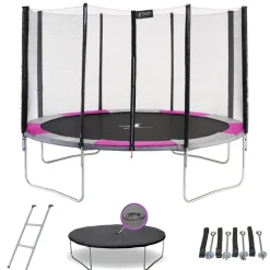 KANGUI - Trampoline rond ø360cm avec filet, échelle, bâche et kit ancrage - ralli 360