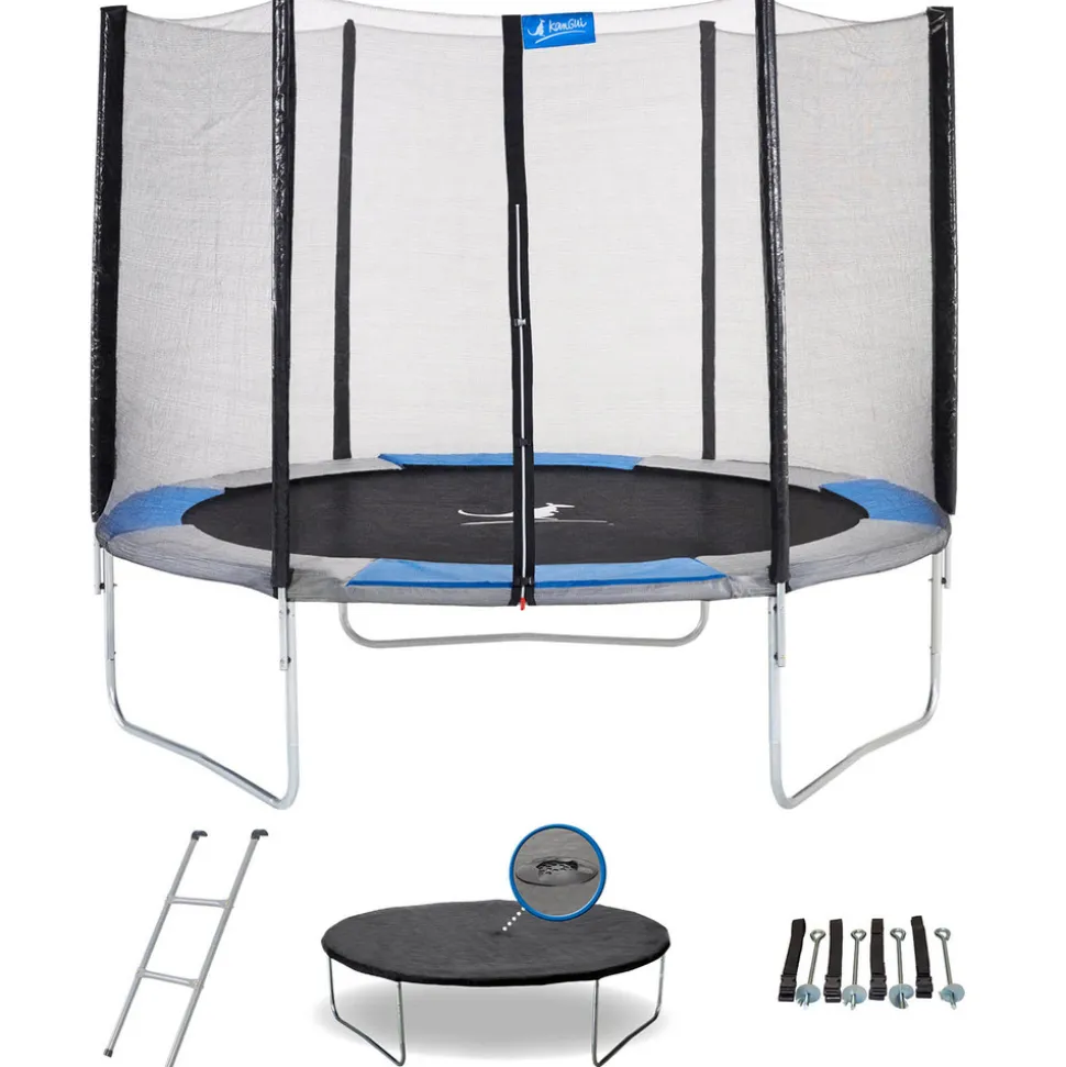KANGUI - Trampoline rond ø300cm avec filet, échelle, bâche et kit ancrage - ralli 300