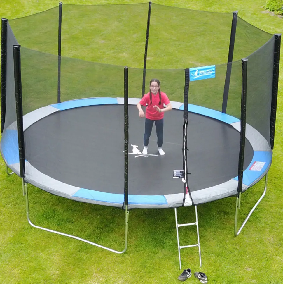 KANGUI - Trampoline rond ø300cm avec filet, échelle, bâche et kit ancrage - ralli 300