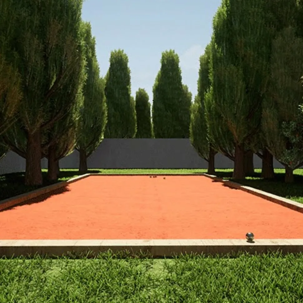 KING MATERIAUX - Kit finition terrain de pétanque rouge 75m²