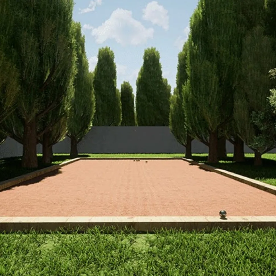 KING MATERIAUX - Kit finition terrain de pétanque rose 50m²
