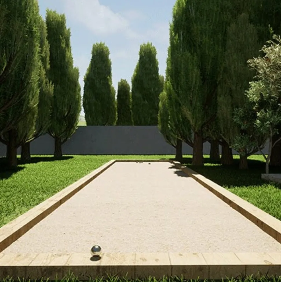KING MATERIAUX - Kit finition terrain de pétanque jaune 25m²