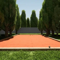 KING MATERIAUX - Kit terrain de pétanque rouge 75m²