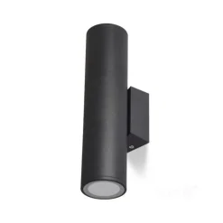 KOBI - Applique murale cylindrique noir design éclairage haut /bas ip54 extérieur pour ampoule gu10