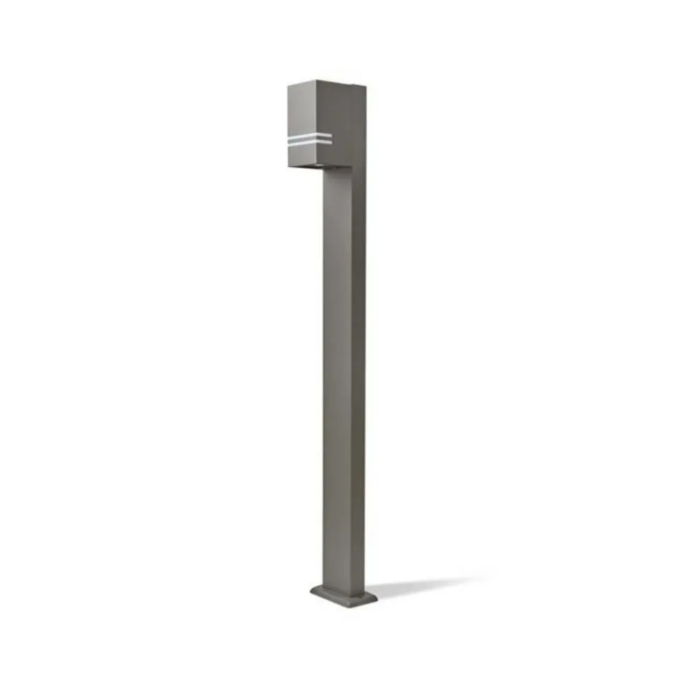 KOBI - Borne de jardin extérieur design grise 1m pour ampoule gu10