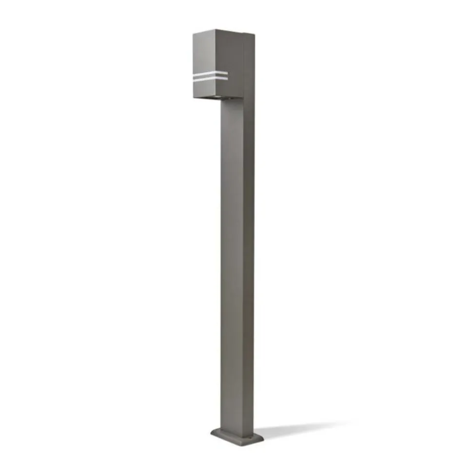KOBI - Borne de jardin extérieur design grise 1m pour ampoule gu10
