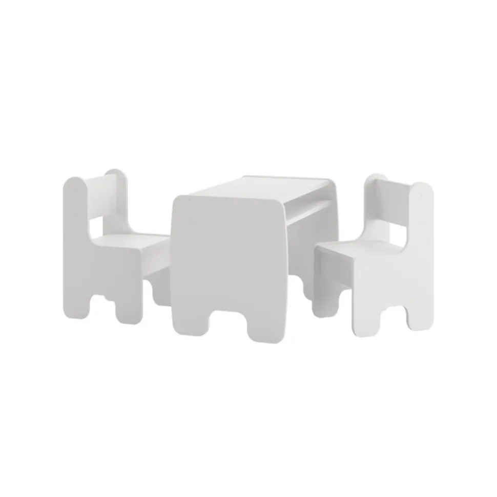KOBI - Ensemble table et chaises enfant blanc