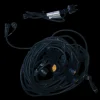 KOBI - Guirlande guinguette câble noir 20m 20 portes ampoules e27 ip44 extérieur extensible