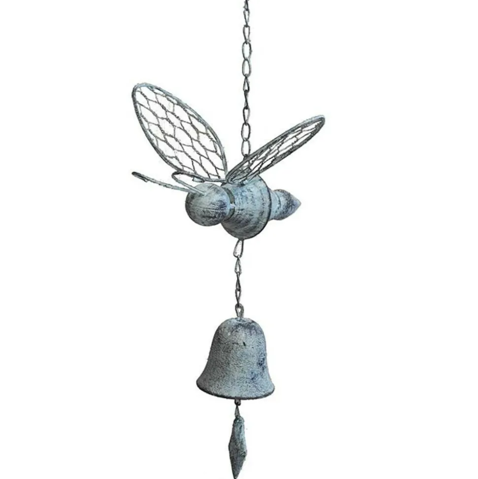 LA GRANDE PRAIRIE - Clochette abeille blanc patiné 20x18x75cm