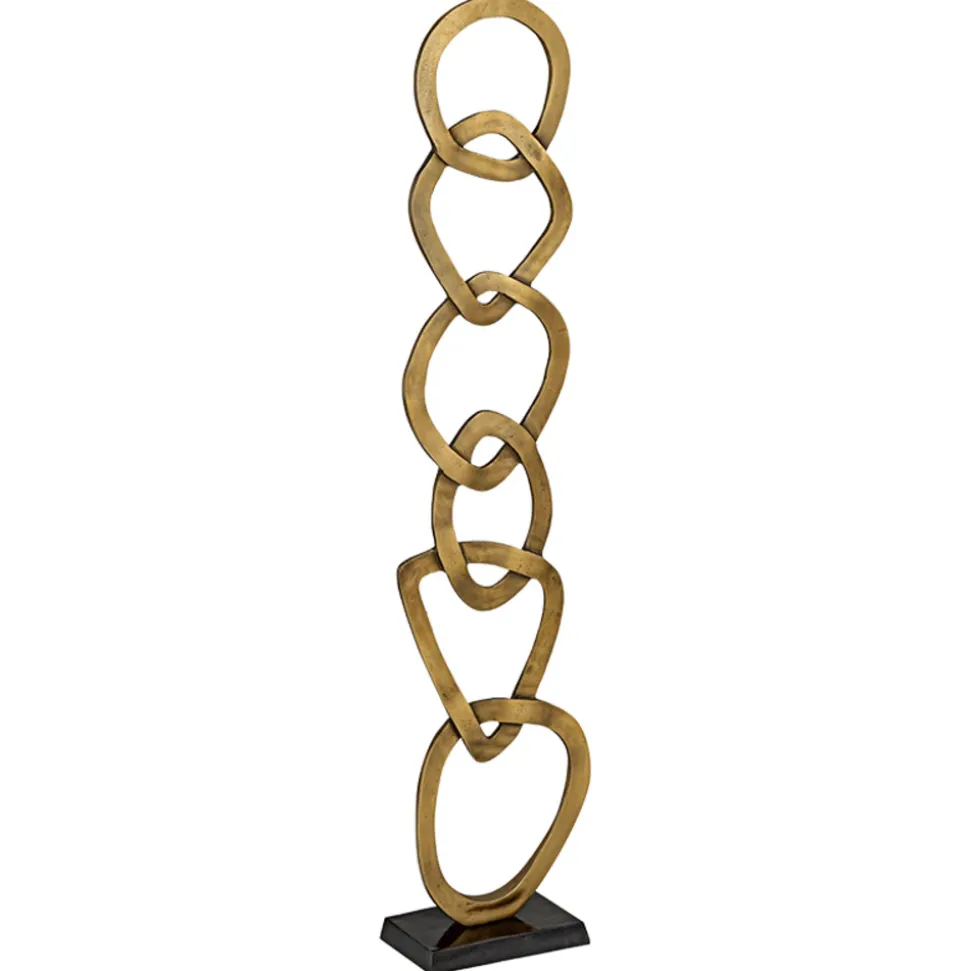 LA GRANDE PRAIRIE - Colonne décorative aluminium doré 123x26x13cm