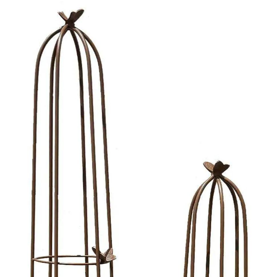 LA GRANDE PRAIRIE - Ensemble support plantes papillons 28x28x170cm