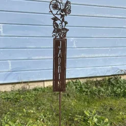 LA GRANDE PRAIRIE - Pique jardin fer marron 10x1x71cm