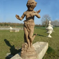 LA GRANDE PRAIRIE - Statue enfant papillon fonte 107x45x30cm