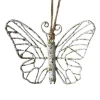 LA GRANDE PRAIRIE - Suspension papillon blanc doré 15x4x13cm