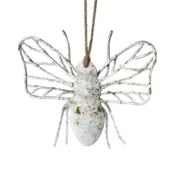 LA GRANDE PRAIRIE - Suspension abeille blanc doré 15x4x13cm