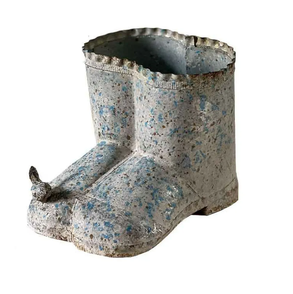 LA GRANDE PRAIRIE - Vase boots fer patiné 20x17x16cm