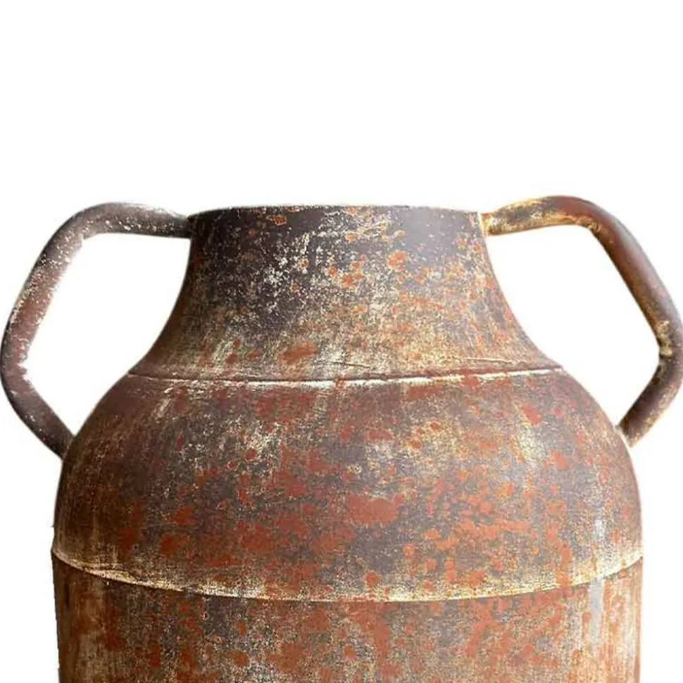 LA GRANDE PRAIRIE - Vase fer marron patiné 29x25x28cm