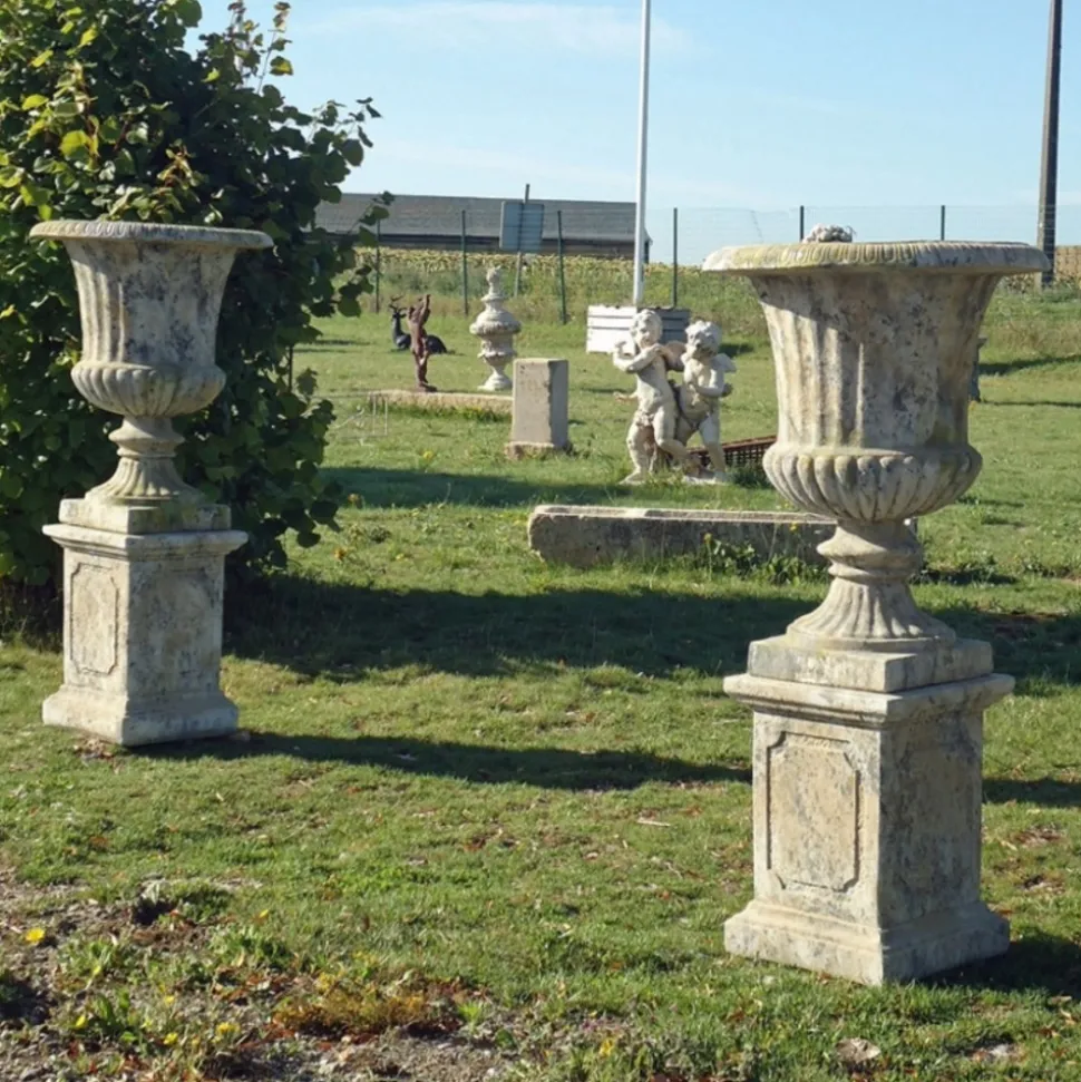LA GRANDE PRAIRIE - Vase jardin médicis pierre reconstituée 75cm