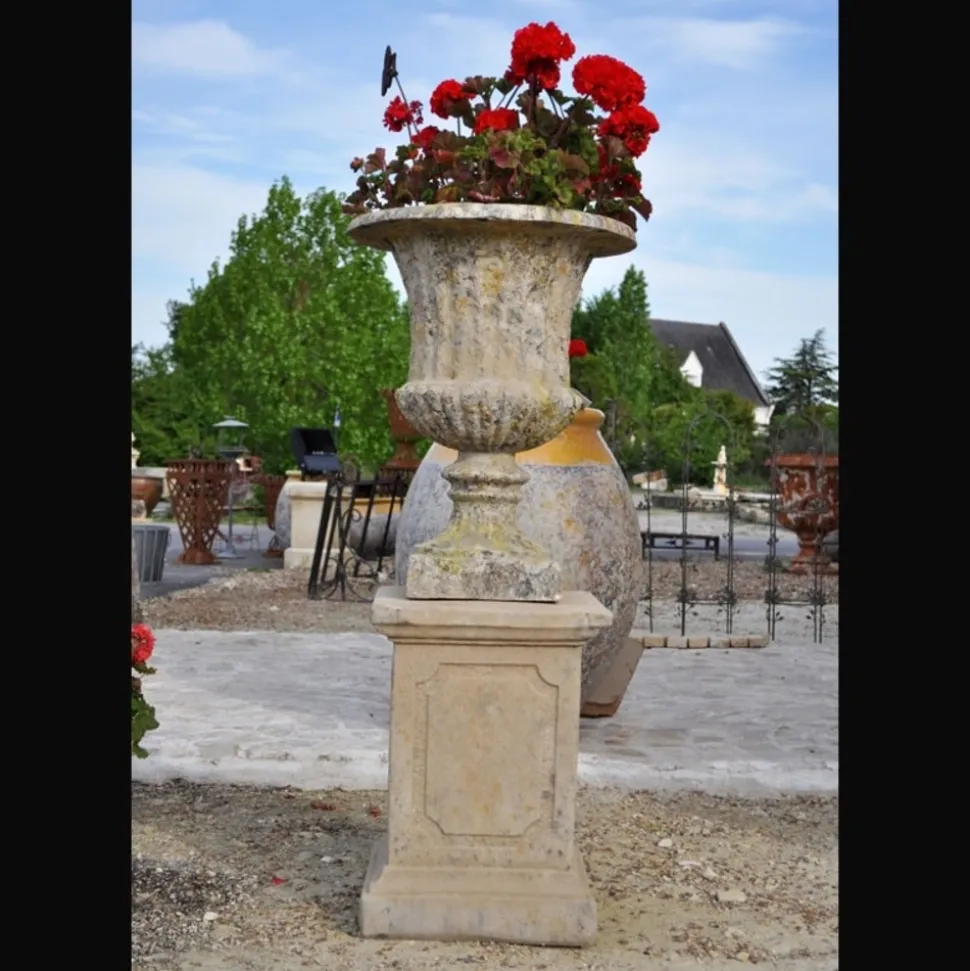 LA GRANDE PRAIRIE - Vase jardin médicis pierre reconstituée 75cm