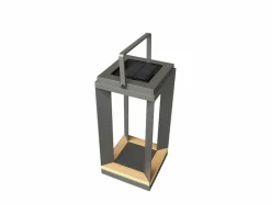 Lampe solaire led en aluminium anthracite piana