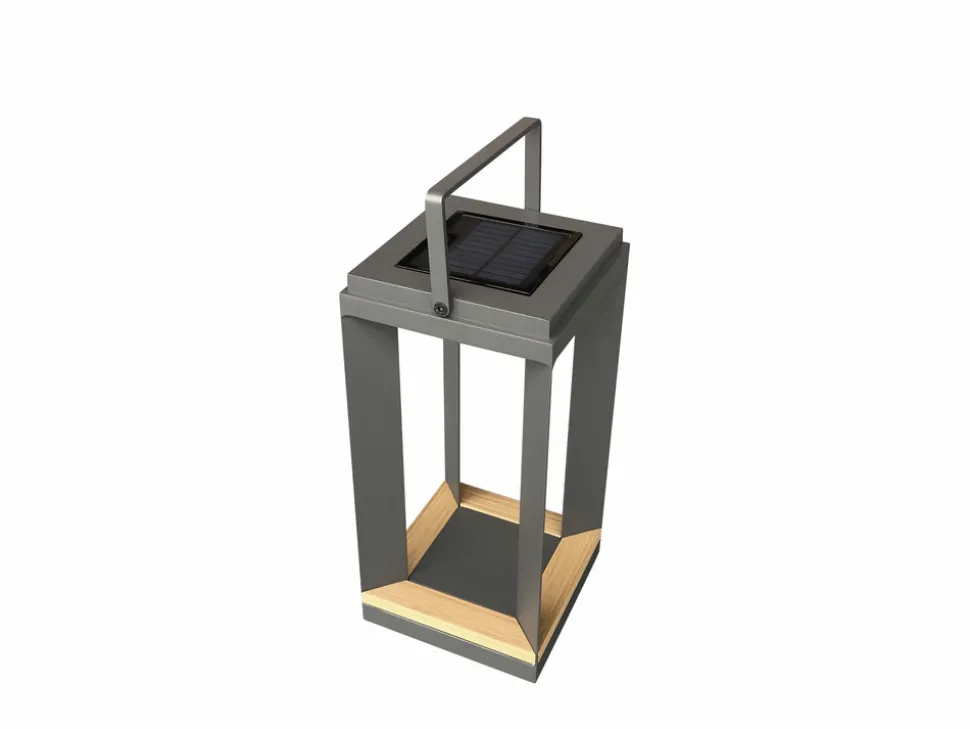 Lampe solaire led en aluminium anthracite piana
