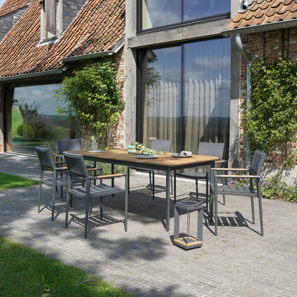 Lampe solaire led en aluminium anthracite piana